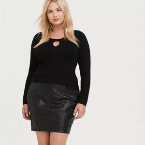NWT Torrid Sexy Keyhole Long Sleeve Black Knit Sweater Size 3